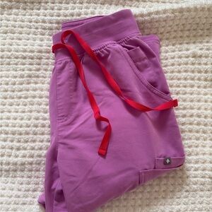 Figs Pink high waisted yola petite small